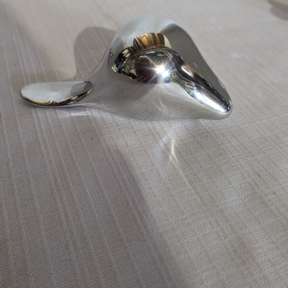 VTG Hoselton Canada 4 Aluminum Animals  Figurines Signed Swan Seal Goose Beaver - Picture 6 of 12